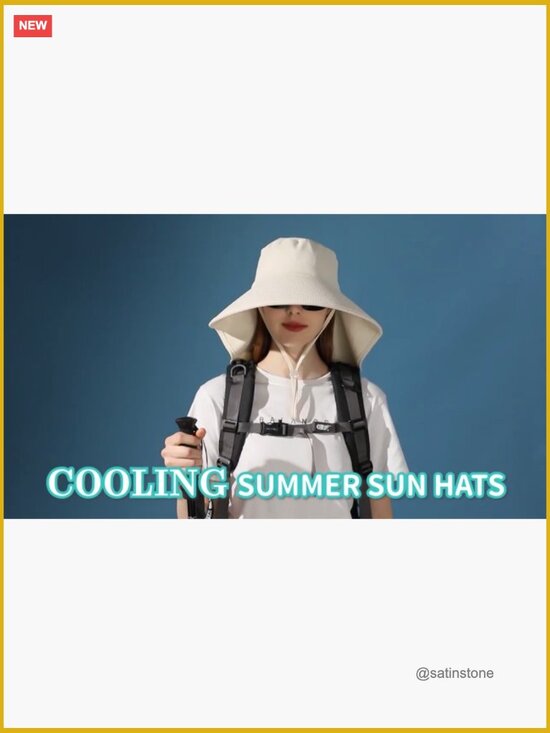 Wide Brim Sun Hat with Neck Flap Ponytail Hole UPF 50+ UV Protection Fishing